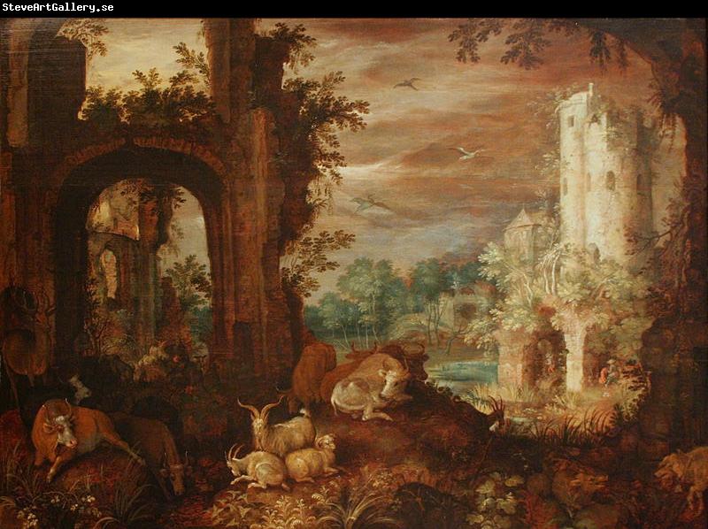 Roelant Savery Herds in the ruins